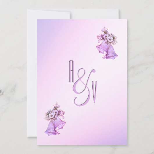 Uitnodiging tot het uitzenden van lavender Wedding (Achterkant)