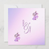 Uitnodiging tot het uitzenden van lavender Wedding (Achterkant)