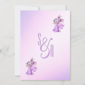 Uitnodiging tot het uitzenden van lavender Wedding (Achterkant)