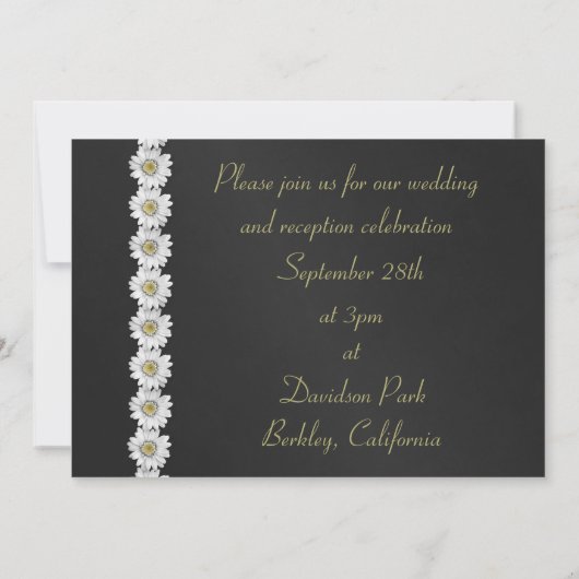 Uitnodiging tot het uitzenden van leder en Daisies (Achterkant)