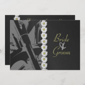 Uitnodiging tot het uitzenden van leder en Daisies (Voorkant / Achterkant)