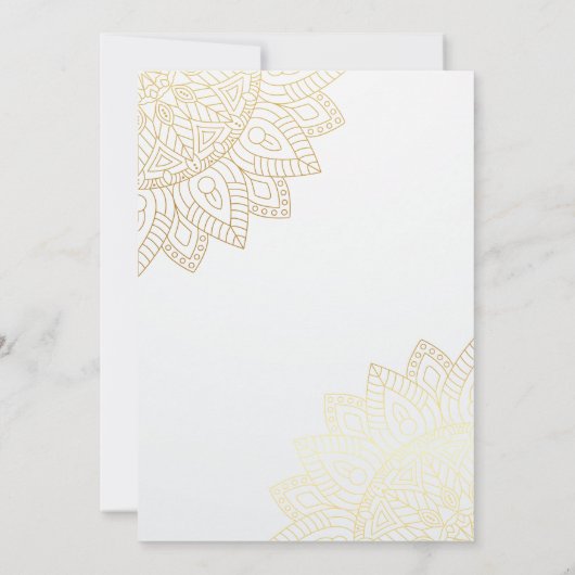 Uitnodiging tot het uitzenden van legante gouden m (Achterkant)