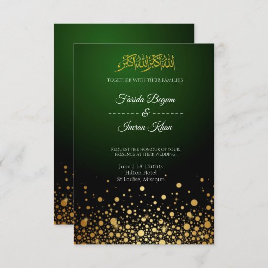 Uitnodiging tot het uitzenden van marald Green Mus (Voorkant / Achterkant)