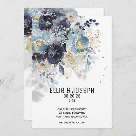 Uitnodiging tot het uitzenden van mousserende puis (Voorkant / Achterkant)