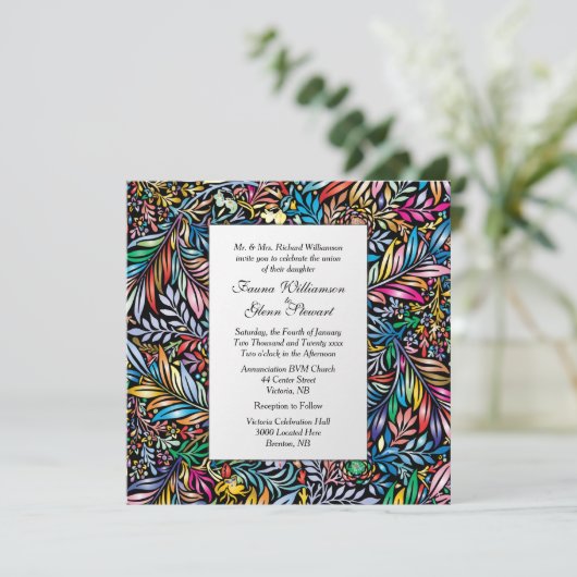 Uitnodiging tot het uitzenden van multi-kleurenhuw (Staand voorkant)