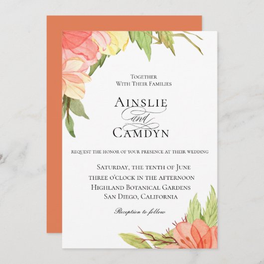 Uitnodiging tot het uitzenden van organische zonne (Voorkant / Achterkant)