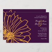 Uitnodiging tot het uitzenden van Paarse en gele b (Voorkant / Achterkant)