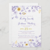 Uitnodiging tot het uitzenden van Paarse en gele b (Voorkant / Achterkant)