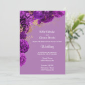 Uitnodiging tot het uitzenden van Paarse en goudbl (Staand voorkant)