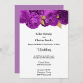 Uitnodiging tot het uitzenden van Paarse en goudbl (Voorkant / Achterkant)