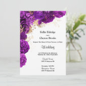 Uitnodiging tot het uitzenden van Paarse en goudbl (Staand voorkant)