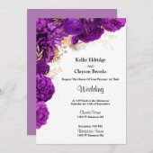 Uitnodiging tot het uitzenden van Paarse en goudbl (Voorkant / Achterkant)