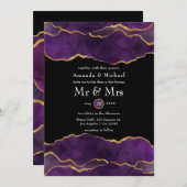 Uitnodiging tot het uitzenden van Paarse en gouden (Voorkant / Achterkant)