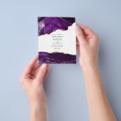 Uitnodiging tot het uitzenden van Paarse en gouden Flyer (Hand)