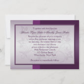 Uitnodiging tot het uitzenden van Paarse en zilver (Achterkant)