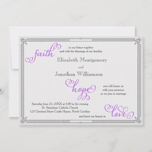 Uitnodiging tot het uitzenden van Paarse Faith Hop (Achterkant)