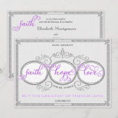 Uitnodiging tot het uitzenden van Paarse Faith Hop (Voorkant / Achterkant)