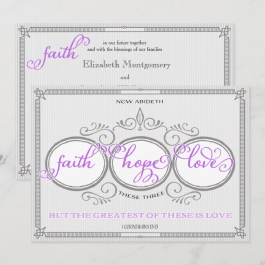 Uitnodiging tot het uitzenden van Paarse Faith Hop (Voorkant / Achterkant)