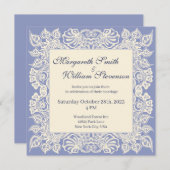 Uitnodiging tot het uitzenden van Paarse Floral La (Voorkant / Achterkant)