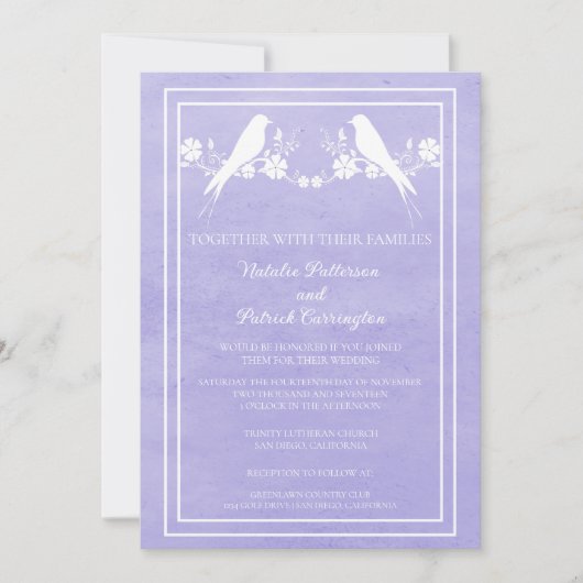 Uitnodiging tot het uitzenden van Paarse Lovebird 