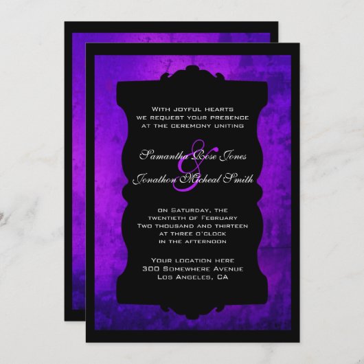 Uitnodiging tot het uitzenden van Paarse troep (Voorkant / Achterkant)