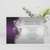 uitnodiging tot het uitzenden van Paarse zwarte e (Staand voorkant)