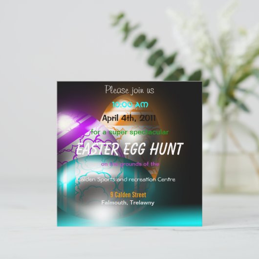 Uitnodiging tot het uitzenden van paaseieren (Staand voorkant)