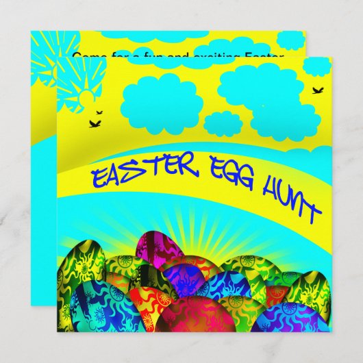 Uitnodiging tot het uitzenden van paaseieren (Voorkant / Achterkant)