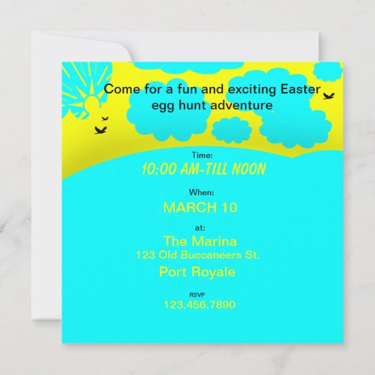 Uitnodiging tot het uitzenden van paaseieren (Achterkant)