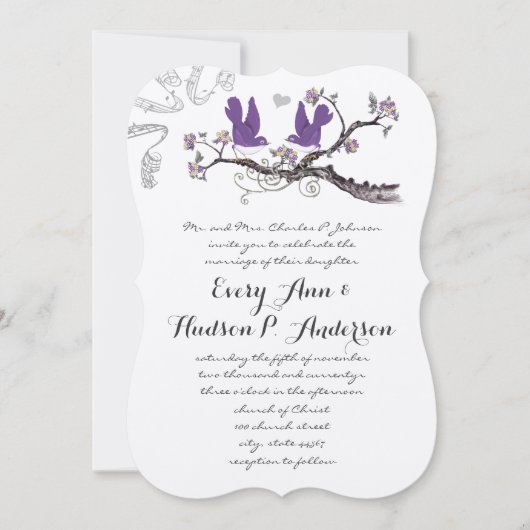  uitnodiging tot het uitzenden van  pruimenvogels  (Voorkant)