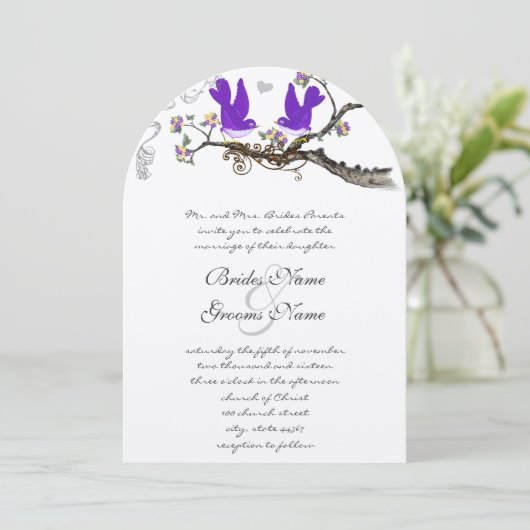  uitnodiging tot het uitzenden van  pruimenvogels  (Staand voorkant)