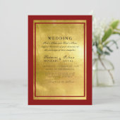 Uitnodiging tot het uitzenden van rode en gouden I (Staand voorkant)