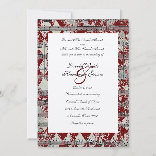 uitnodiging tot het uitzenden van rode Muziek Che (Voorkant)