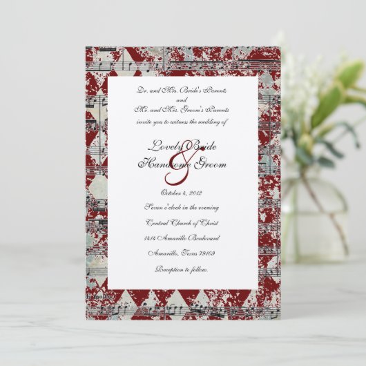 uitnodiging tot het uitzenden van rode Muziek Che (Staand voorkant)