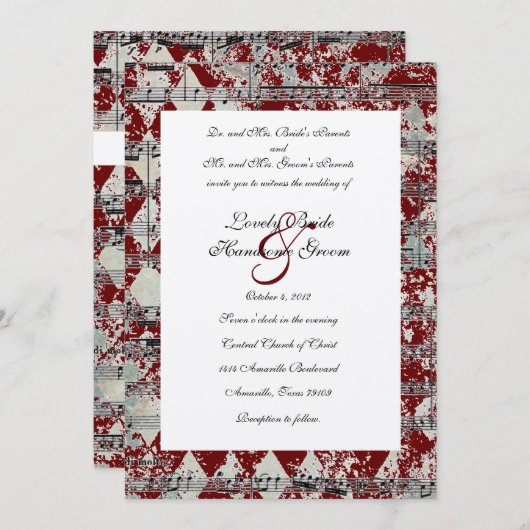 uitnodiging tot het uitzenden van rode Muziek Che (Voorkant / Achterkant)