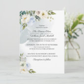 Uitnodiging tot het uitzenden van Rustic Blue Flor (Staand voorkant)