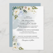 Uitnodiging tot het uitzenden van Rustic Blue Flor (Voorkant / Achterkant)