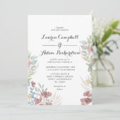 Uitnodiging tot het uitzenden van Rustic floral Te (Staand voorkant)