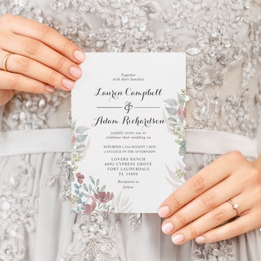 Uitnodiging tot het uitzenden van Rustic floral Te