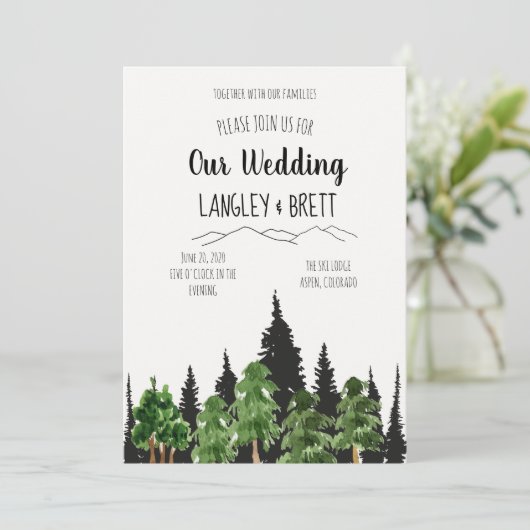 Uitnodiging tot het uitzenden van Rustic Forest Wa (Staand voorkant)