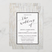 Uitnodiging tot het uitzenden van Rustic Gold Wood (Voorkant / Achterkant)