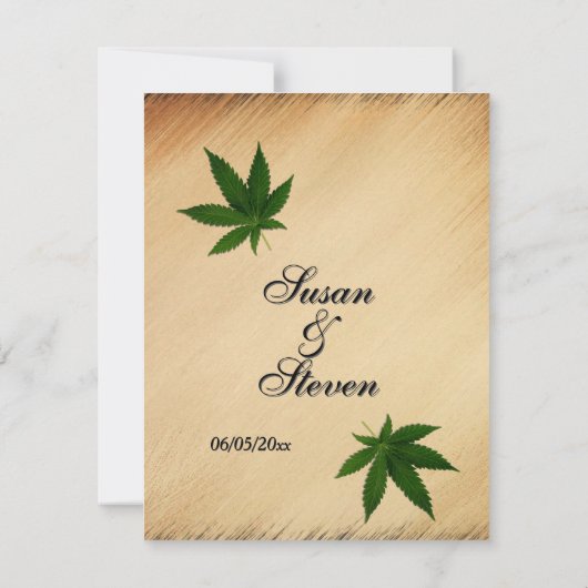 Uitnodiging tot het uitzenden van Rustic Weed Wedd (Achterkant)