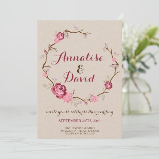 Uitnodiging tot het uitzenden van Rustige Rozen (Staand voorkant)