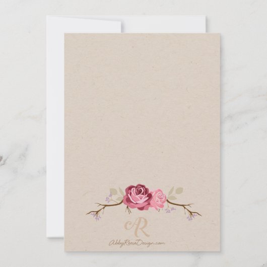 Uitnodiging tot het uitzenden van Rustige Rozen (Achterkant)