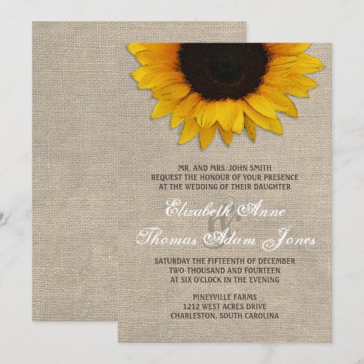 Uitnodiging tot het uitzenden van Rustige zonneblo (Voorkant / Achterkant)