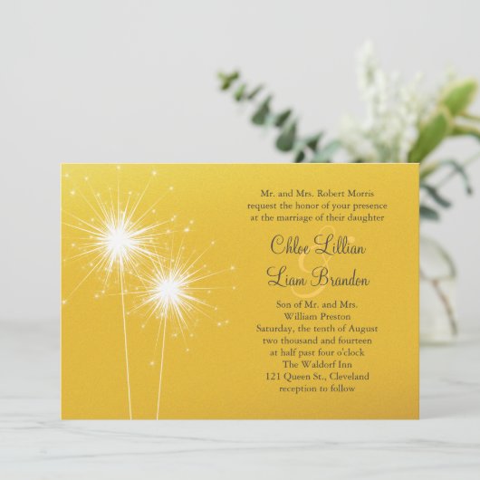 Uitnodiging tot het uitzenden van Sparkler Gold We (Staand voorkant)