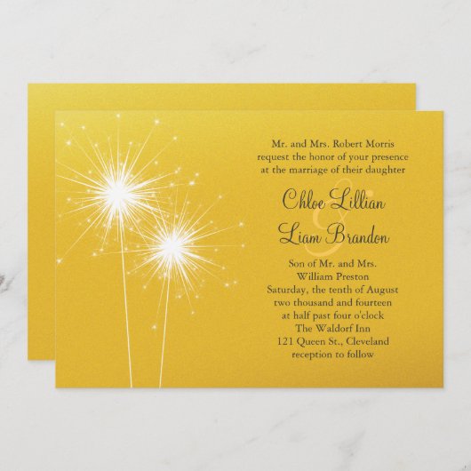 Uitnodiging tot het uitzenden van Sparkler Gold We (Voorkant / Achterkant)