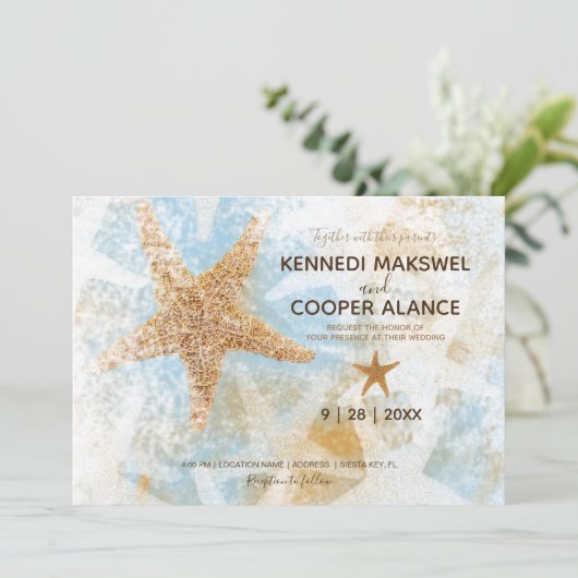 Uitnodiging tot het uitzenden van strandwieg (Staand voorkant)