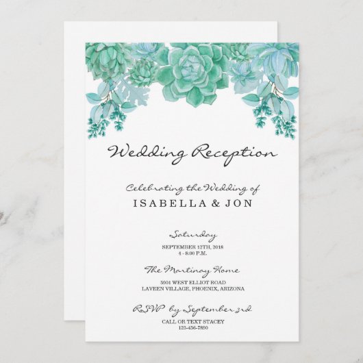 Uitnodiging tot het uitzenden van succesvolle wedd (Voorkant / Achterkant)