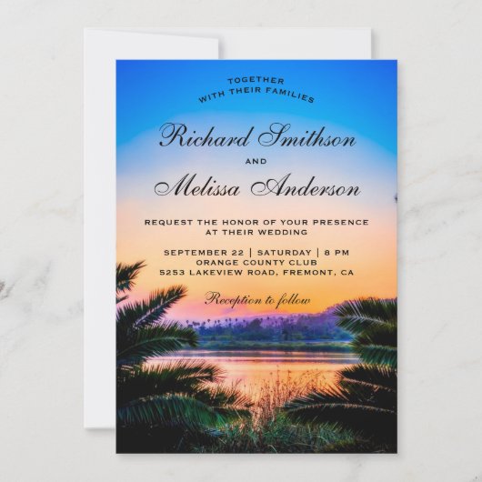 Uitnodiging tot het uitzenden van tropisch palm Le (Voorkant)